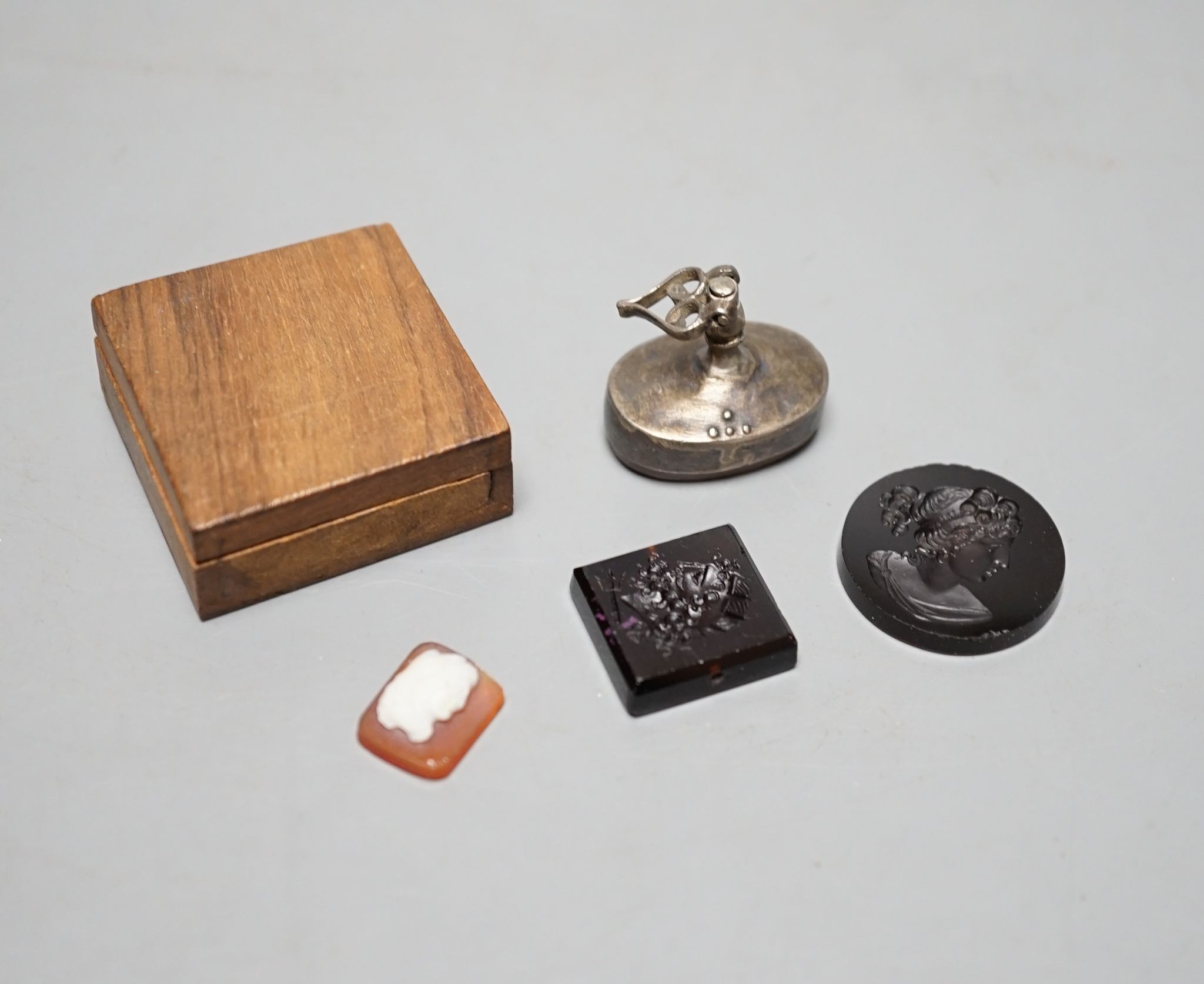 Three glass intaglios and an Islamic seal